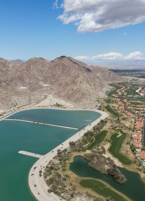 La Quinta aerial with mountains