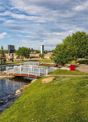 The Red River near Moorhead, Minnesota