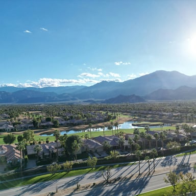 California Desert aerial with mountains