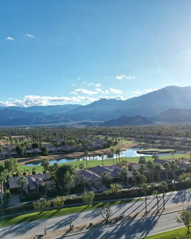 California Desert aerial with mountains
