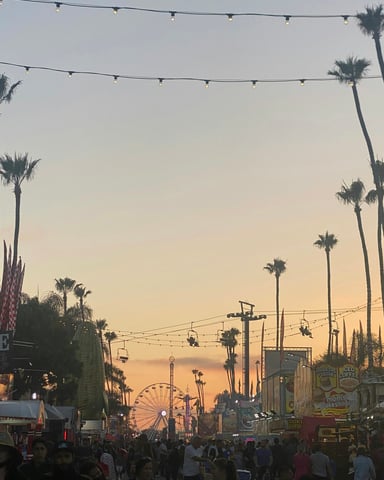 Summer evening festival crowd California
