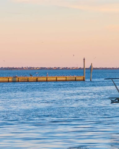 Port Aransas waterfront and ferry channel