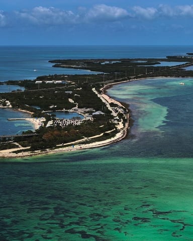 Aerial of Bahia Honda Key in the Florida Keys