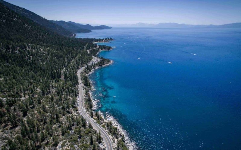Lake Tahoe alpine water clarity showing granite bottom