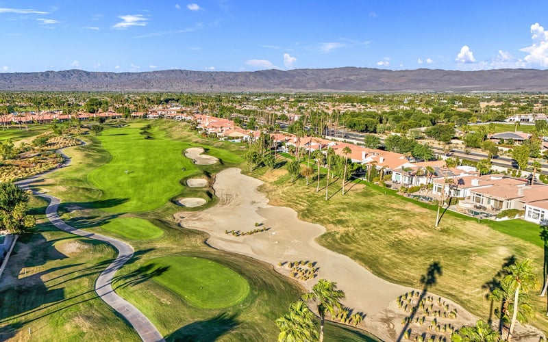 PGA West course with mountain backdrop